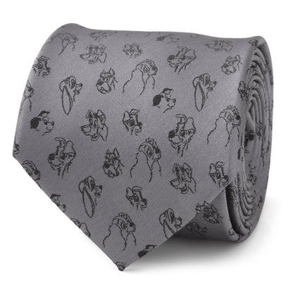 Corbata gris de hombre Disney Dogs