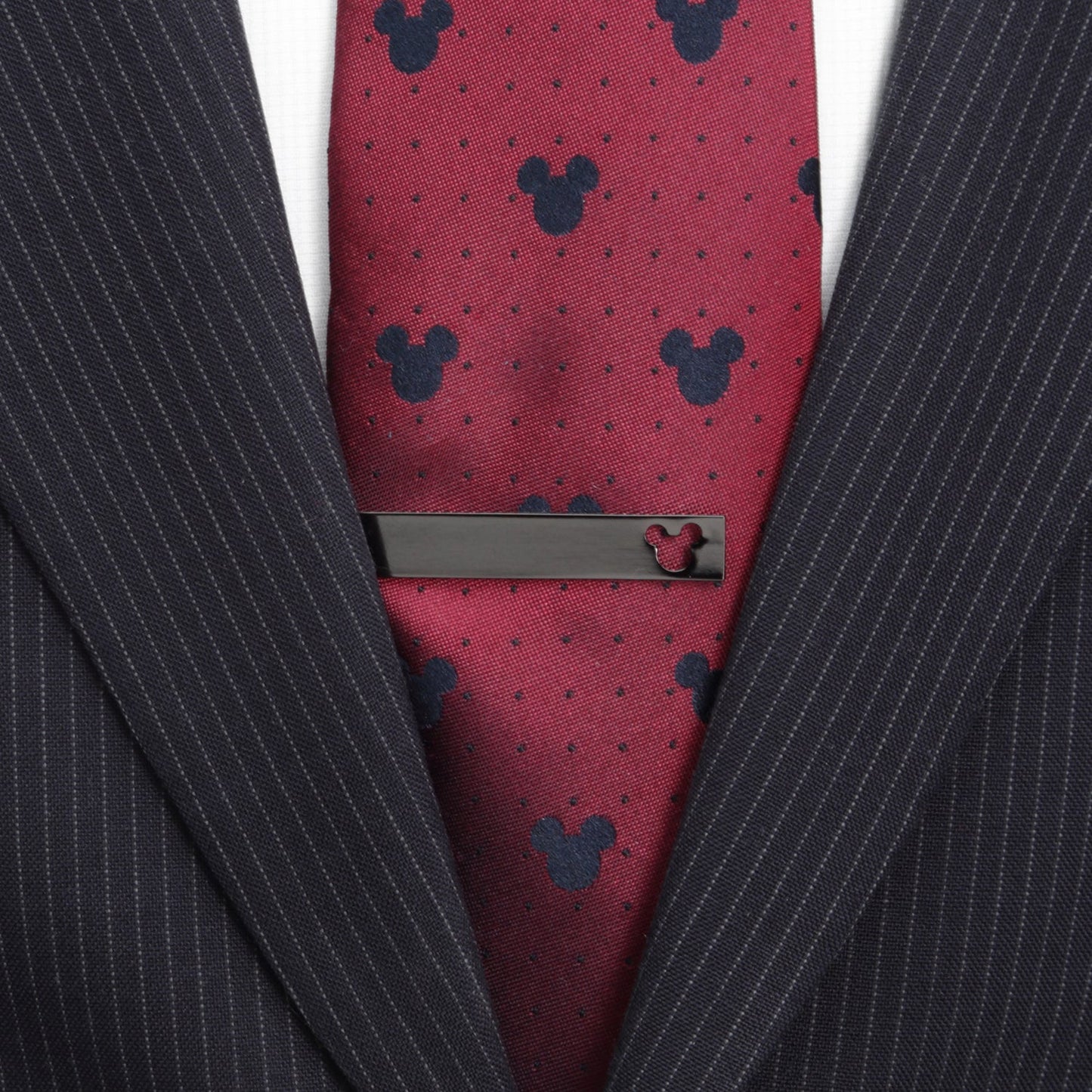 Barra de Corbata Negra con Silueta de Mickey Mouse de Disney