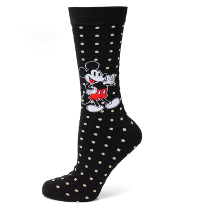 Disney Mickey Mouse Dot Socks and Blue Lapel Pin Gift Set