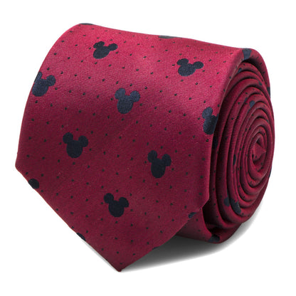 Disney Mickey Mouse Red Pin Dot Men's Tie