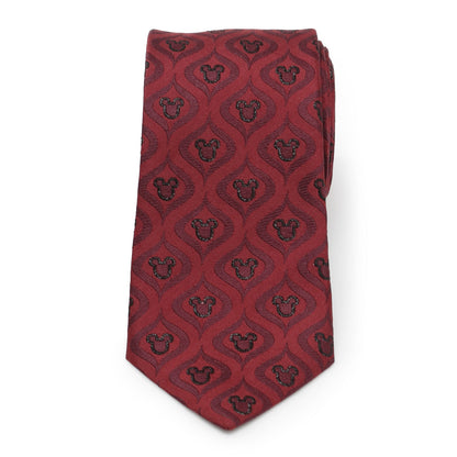 Disney Mickey Mouse Holiday Metallic Black Silk Men's Tie