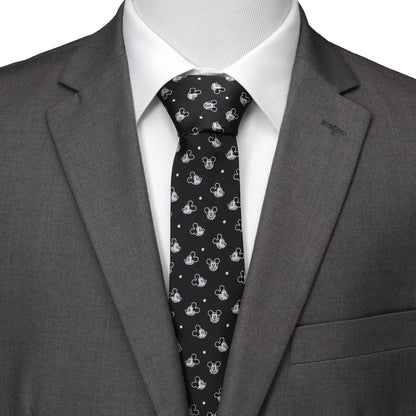 Corbata de hombre con diseño de puntos negros de Mickey Mouse de Disney