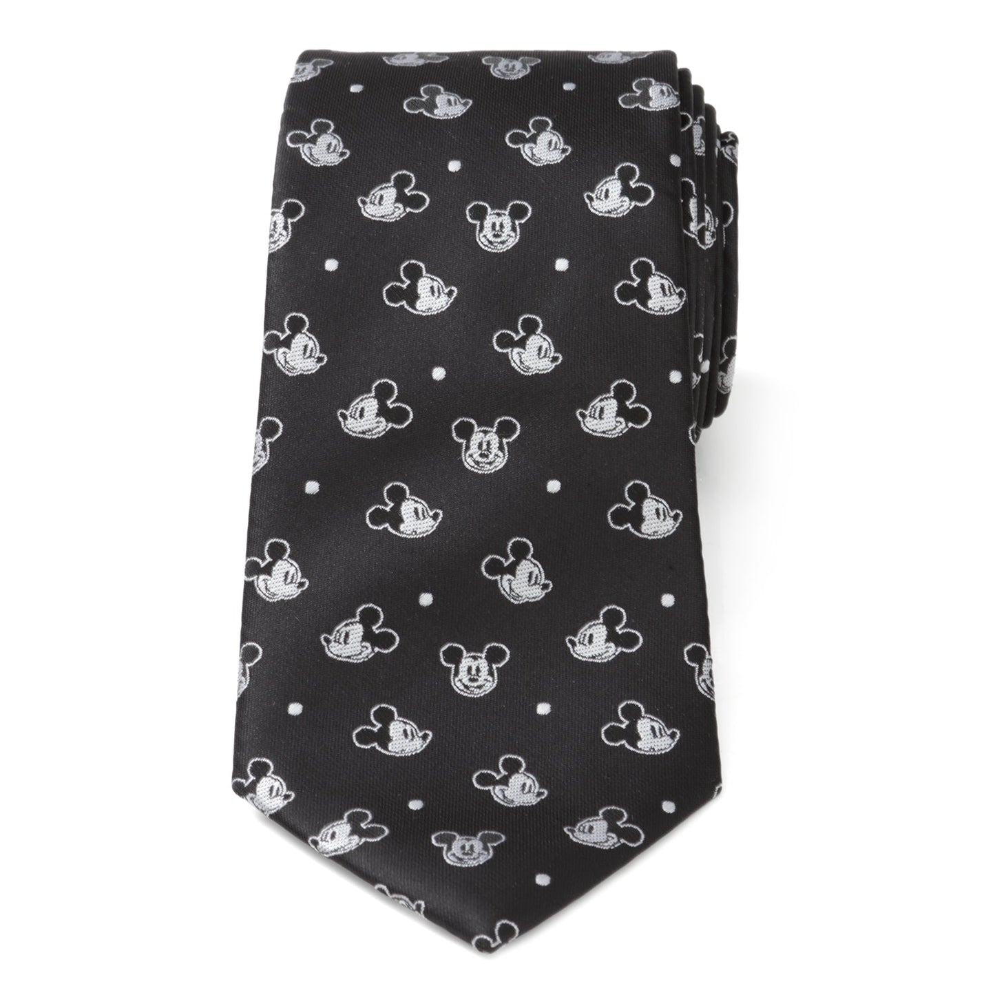 Corbata de hombre con diseño de puntos negros de Mickey Mouse de Disney