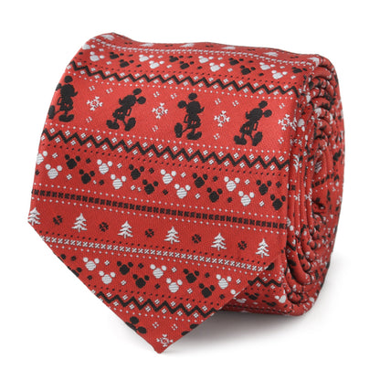 Corbata roja Fair Isle de Mickey Mouse de Disney para hombre
