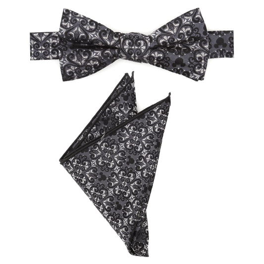 Disney Mickey Mouse Damask Pocket Square and Bow Tie Gift Set