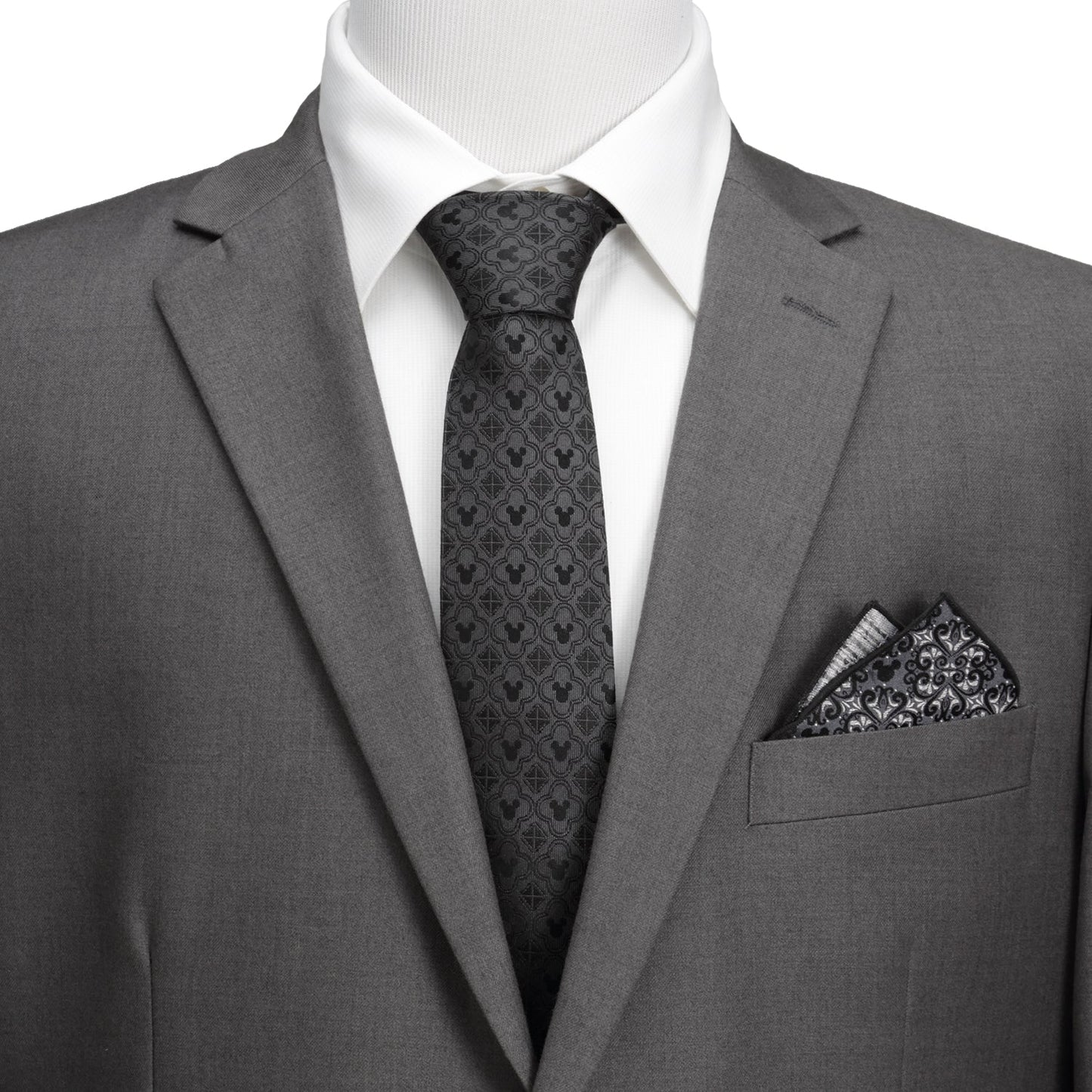 Disney Mickey Mouse Pattern Black Men's Tie