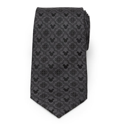 Disney Mickey Mouse Pattern Black Men's Tie