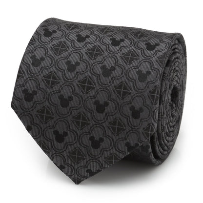 Disney Mickey Mouse Pattern Black Men's Tie