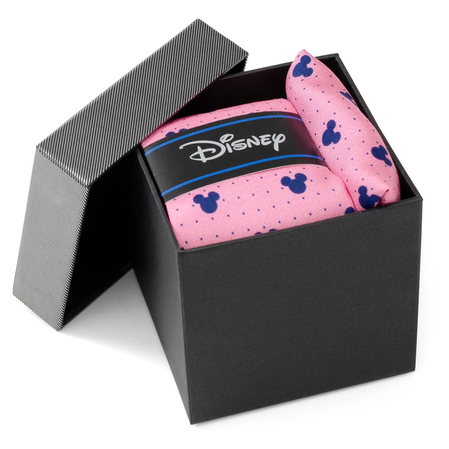 Set de regalo de corbata de lunares y pañuelo de bolsillo de Disney Mickey Mouse rosa