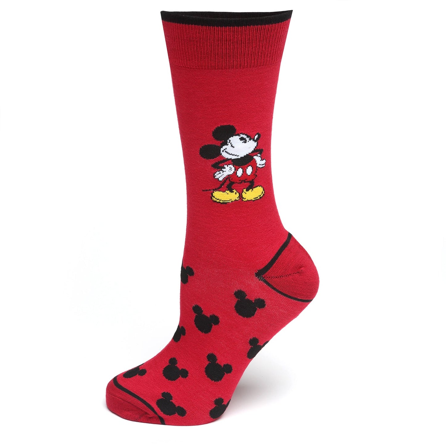 Set de regalo de calcetín rojo con Mickey Mouse con ojos de pastel y pin de solapa azul de Mickey de Disney