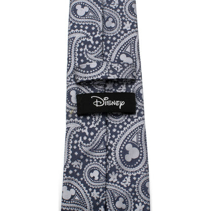 Corbata de hombre gris con estampado de cachemir de Mickey Mouse de Disney