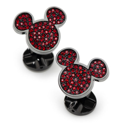 Disney Mickey Mouse Maroon Crystal Cufflinks