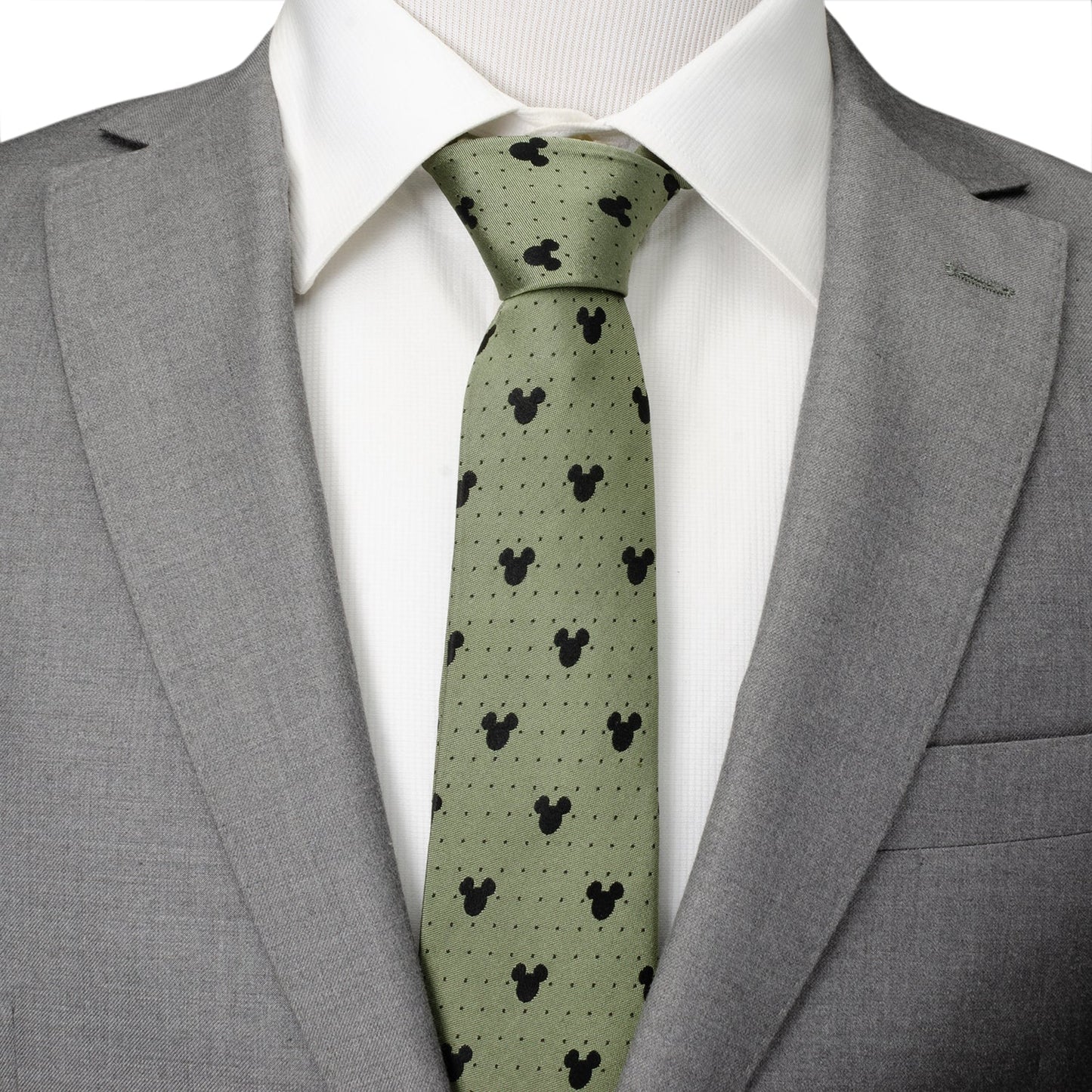Disney Mickey Mouse Silhouette Dot Green Men's Tie