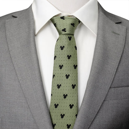 Disney Mickey Mouse Silhouette Dot Green Men's Tie