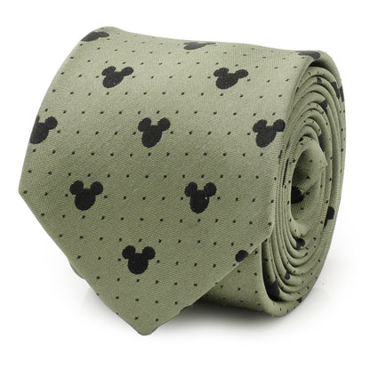 Disney Mickey Mouse Silhouette Dot Green Men's Tie
