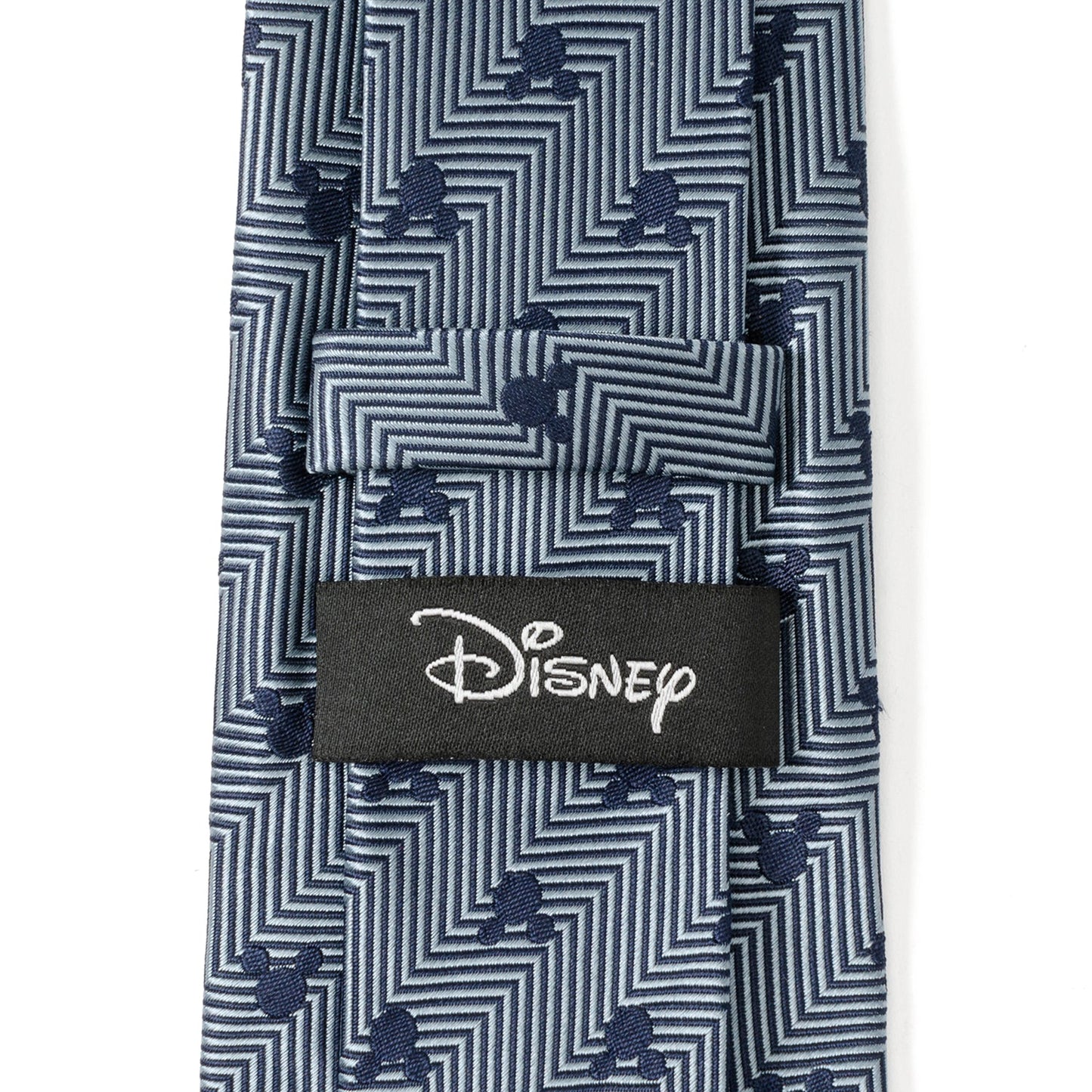 Disney Mickey Mouse Silhouette Blue Herringbone Men's Tie