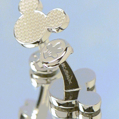 Disney Mickey Mouse Silhouette Basket Weave Cufflinks