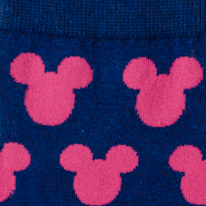 Set de regalo de calcetín rosa silueta de Mickey Mouse de Disney y pin de solapa azul de Mickey