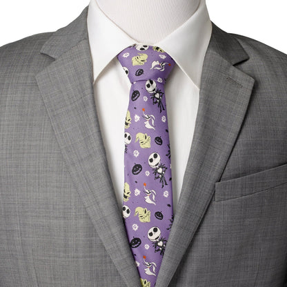 Corbata morada de Disney Pesadilla antes de Navidad para hombre