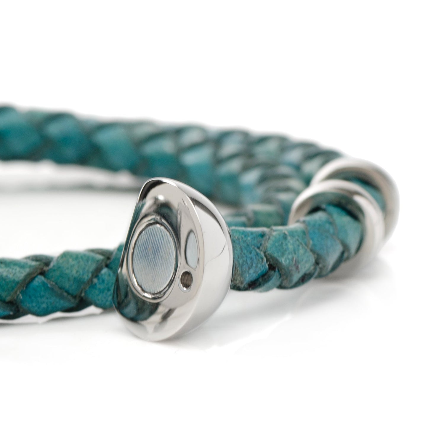 Pulsera de cuero en color verde azulado con silueta de Mickey Mouse de Disney