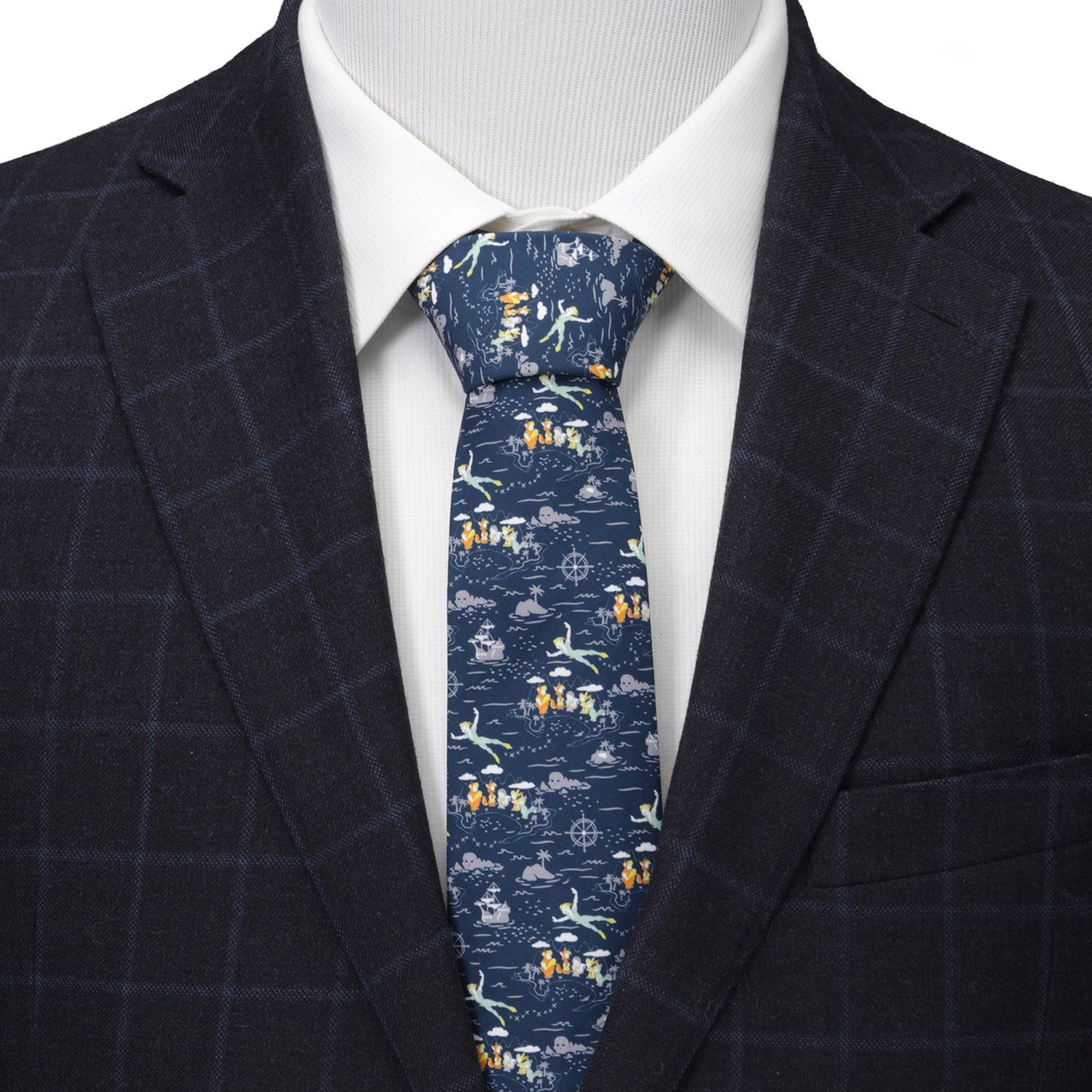 Corbata para hombre de Disney de Peter Pan volando azul