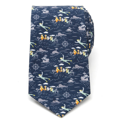 Corbata para hombre de Disney de Peter Pan volando azul