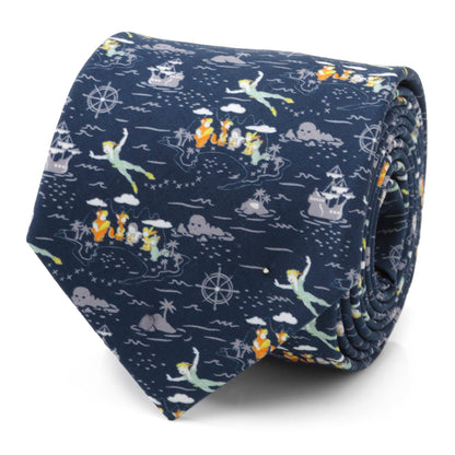 Corbata para hombre de Disney de Peter Pan volando azul
