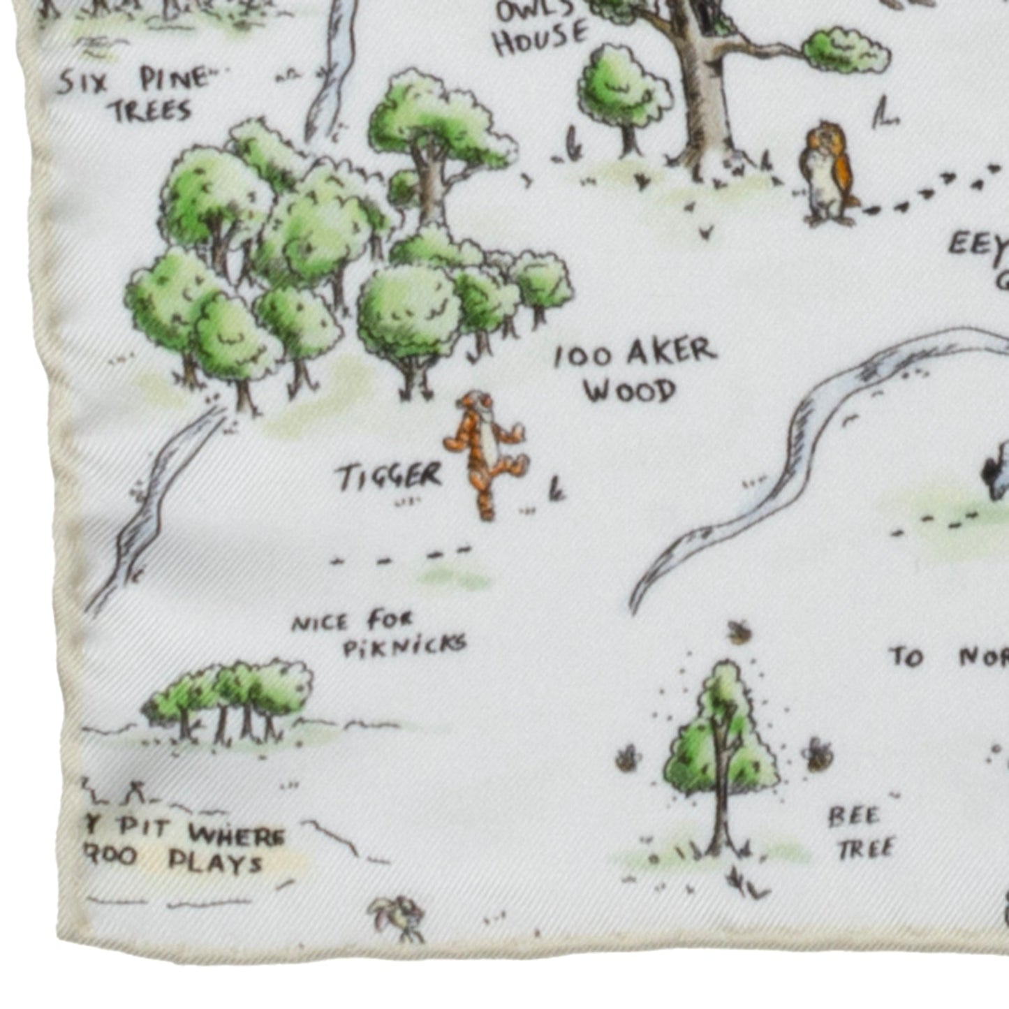 Disney Winnie the Pooh Map Pocket Square