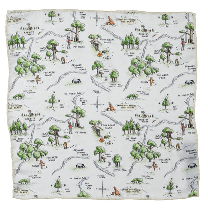 Disney Winnie the Pooh Map Pocket Square
