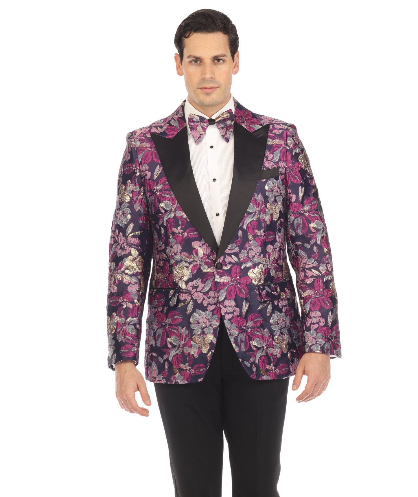 Men's Drake Purple Peak Lapel Tuxedo 1 Button 2 Vent Slim Fit Blazer