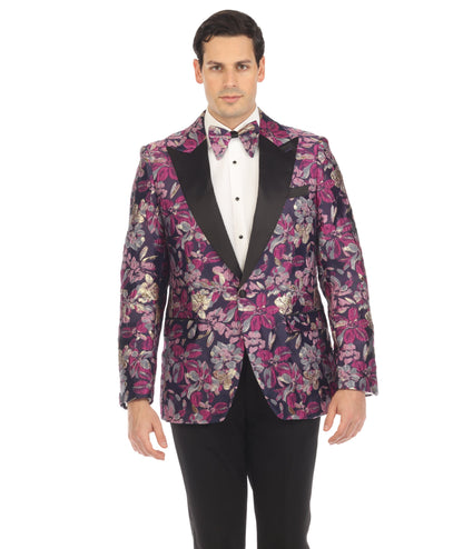 Men's Drake Purple Peak Lapel Tuxedo 1 Button 2 Vent Slim Fit Blazer