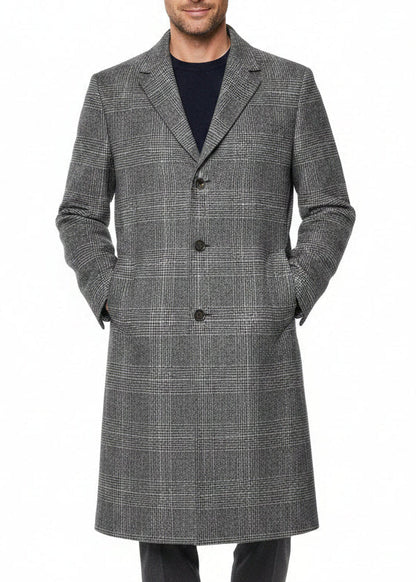 Kiton Prince of Wales Cashmere Button Down Overcoat