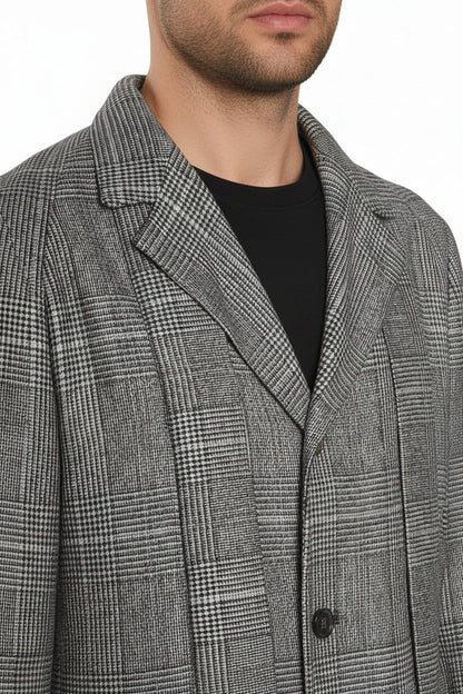 Kiton Prince of Wales Cashmere Button Down Overcoat