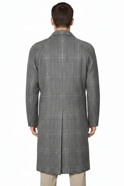 Kiton Prince of Wales Cashmere Button Down Overcoat