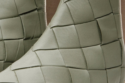 The Luisina Green Handwoven Leather Ankle Boot Final Sale!