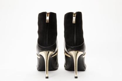 The Manila Black Leather Ankle Women Boot
