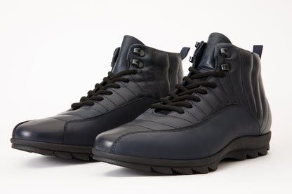The Merter Navy Blue Leather Casual Lace-Up Men Boot Final Sale!