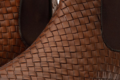 The Luxpre Tan Leather Handwoven Casual Chelsea Men Boot Final Sale!