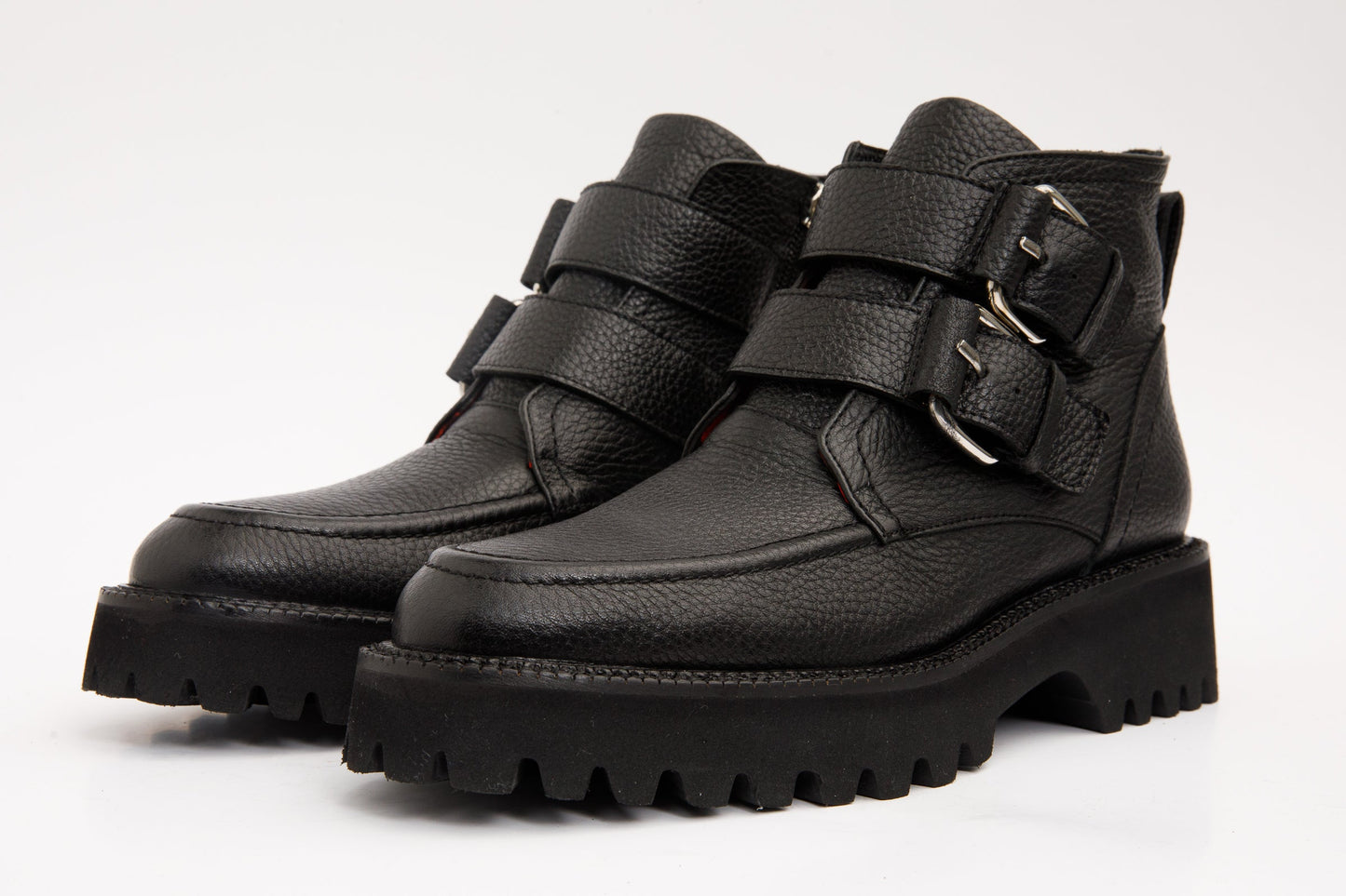 The Harry Black Leather Double Monk  Ankle Women  Boot Final Sale!