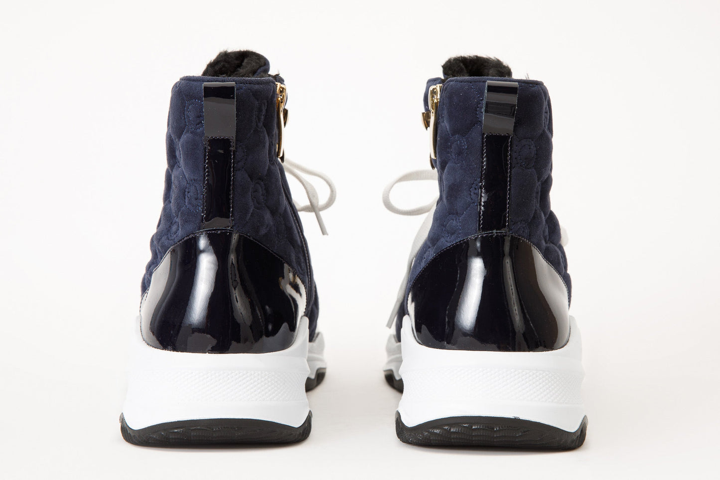 The Cambridge Navy Blue Suede Quilted Leather Ankle Women Boot Final Sale!