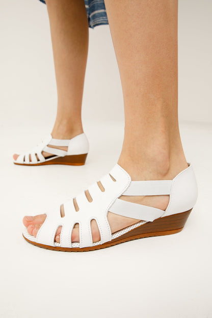 The Atina White Leather Sandal Final Sale!