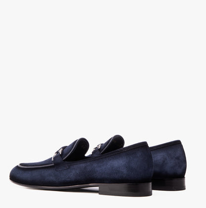 The Brooks Navy Suede Bit Loafer Men Shoe