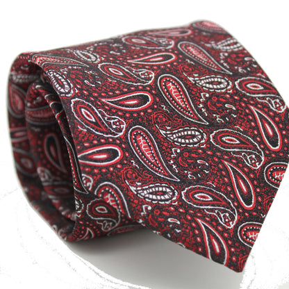 Mens Dads Classic Red Paisley Pattern Business Casual Necktie & Hanky Set EF-3