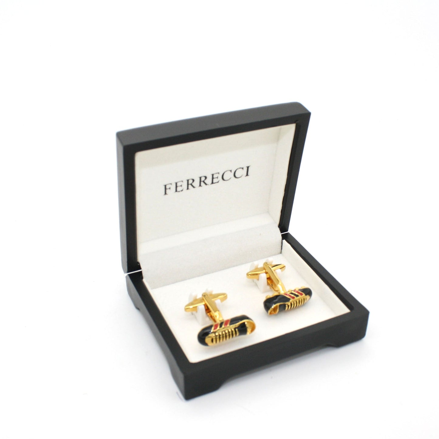 Goldtone Shoe Cuff Links With Jewelry Box
