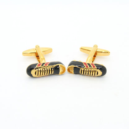 Goldtone Shoe Cuff Links With Jewelry Box