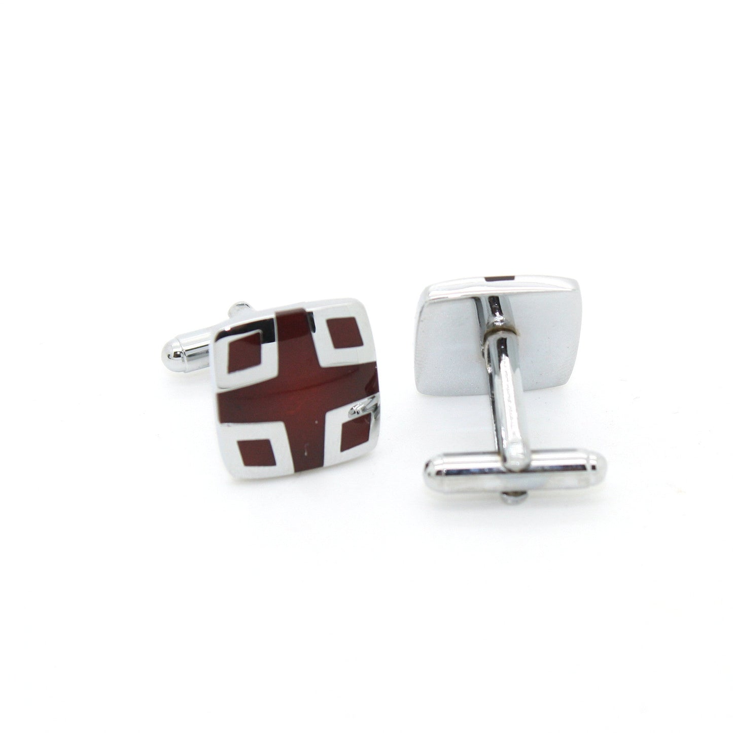 Silvertone Burdungy Cuff Links With Jewelry Box