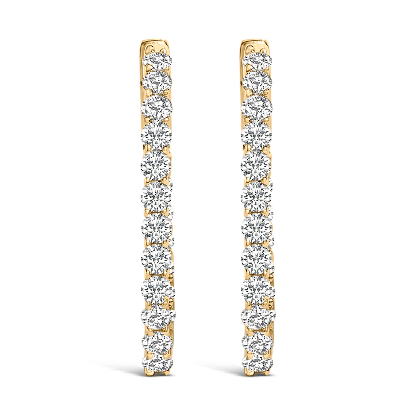 Pendientes de aro de oro blanco de 14 quilates con diamantes ovalados cultivados en laboratorio de 1,0 quilates (peso total)