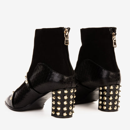 The  Valentina Leather Block Heel Women Boot
