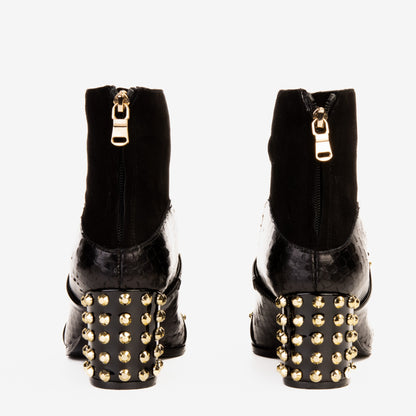 The  Valentina Leather Block Heel Women Boot