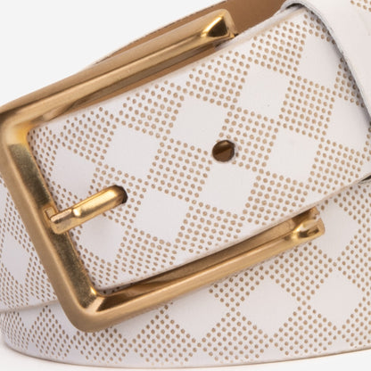 The Cenova White Calfskin Belt